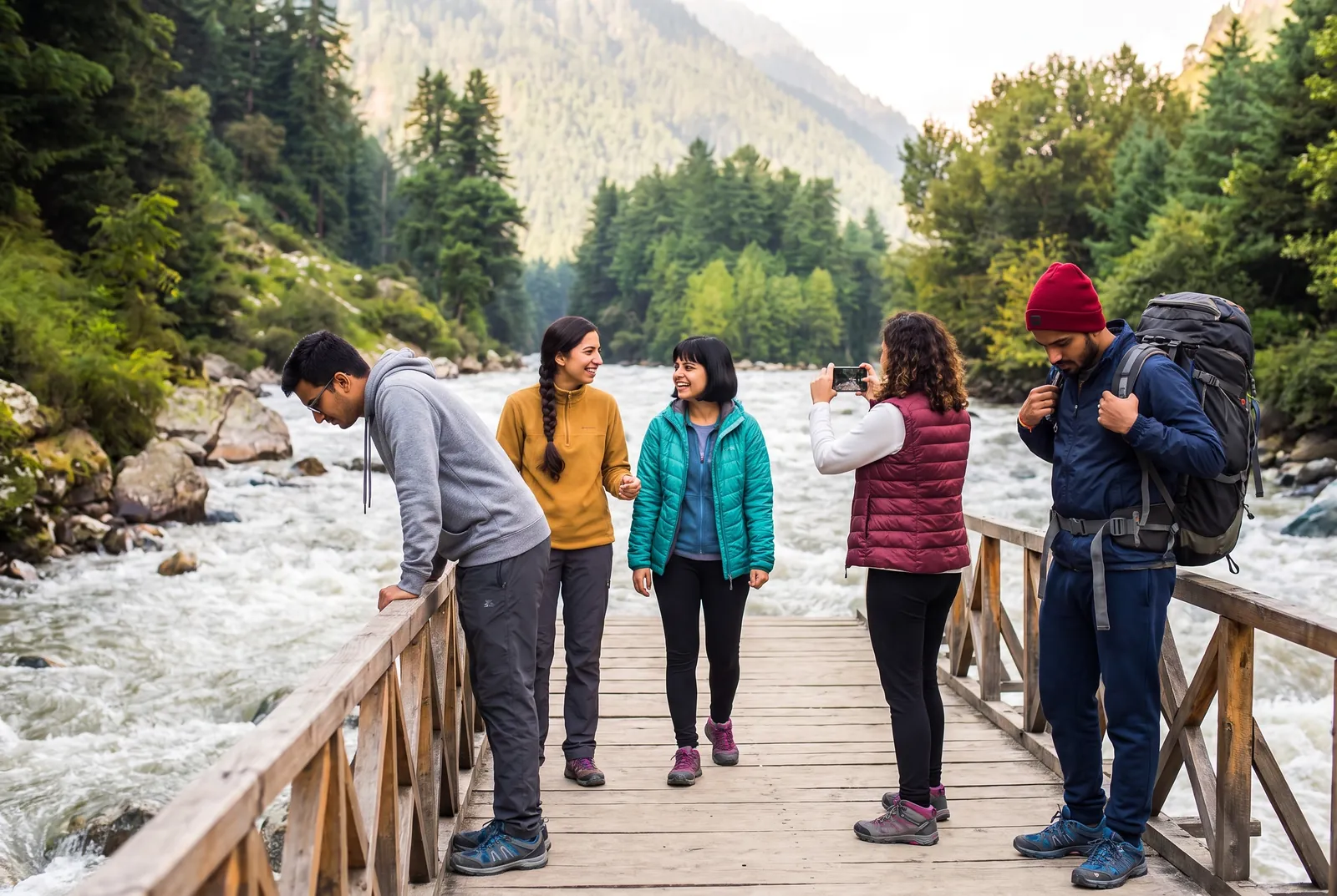 Kasol & Kheerganga: Footbridge over the Parvati, Kasol