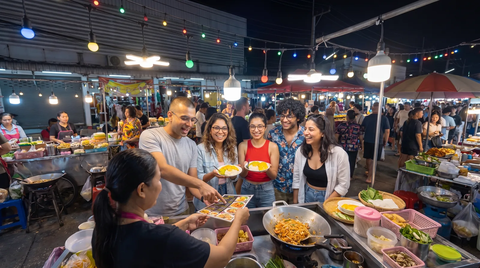 Thailand: Night market dinner