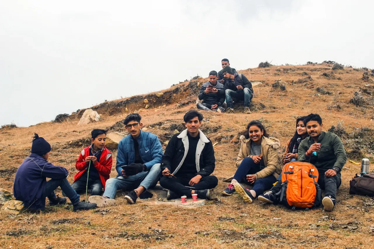 Chai break on a hilltop, India